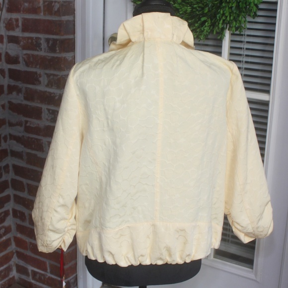Ruby Rd Sunsational Daisy Yellow Short Jacket portrait collar 3/4 sleeve…16 New - Picture 3 of 6
